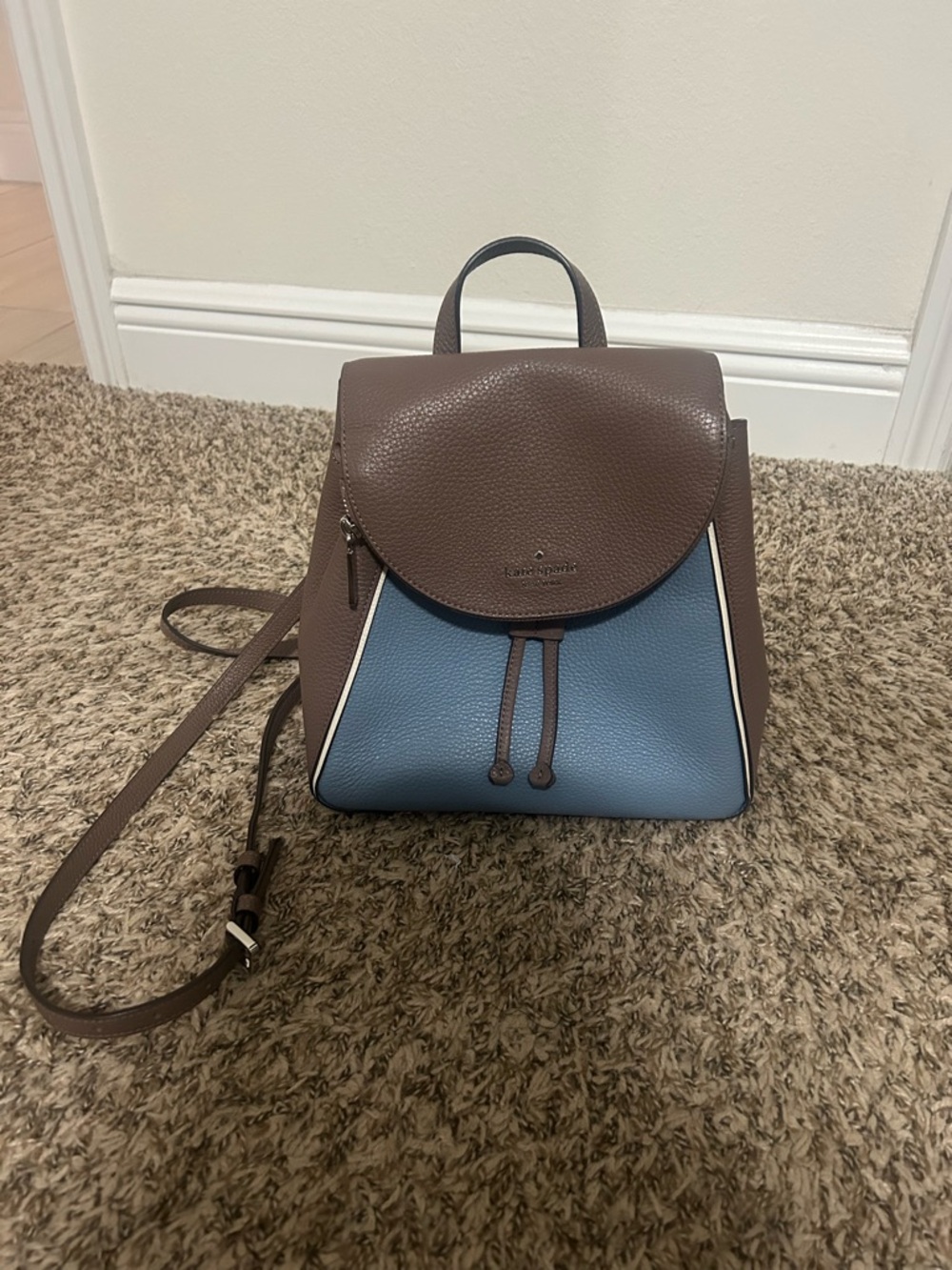 kate spade Brown and Blue Leather Backpack - Picture 8 of 9